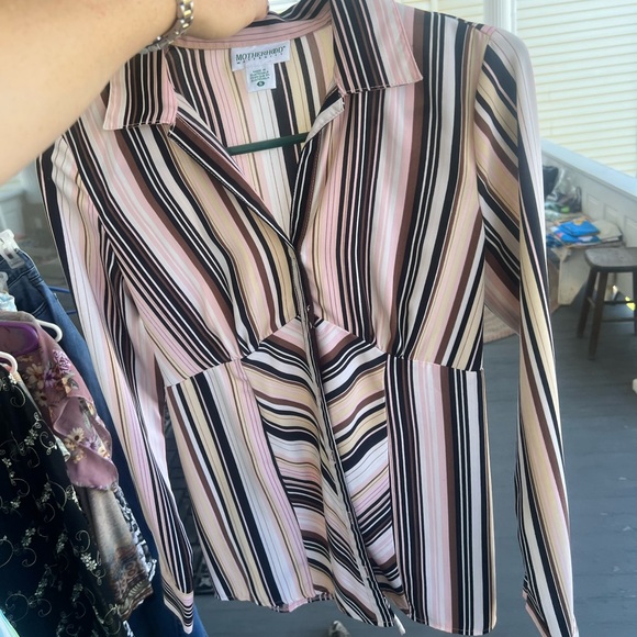 Motherhood Maternity Multicolor Striped Button Down Shirt - Picture 1 of 2